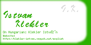 istvan klekler business card